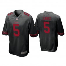 San Francisco 49ers #5 Trey Lance Black 2021 NFL Draft Game Jersey