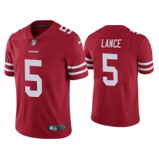 San Francisco 49ers #5 Trey Lance Scarlet 2021 NFL Draft Vapor Limited Jersey