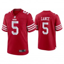 San Francisco 49ers #5 Trey Lance Scarlet 2022-23 Game Jersey