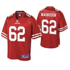 San Francisco 49ers #62 Erik Magnuson Scarlet Pro Line Team Player Jersey