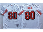 San Francisco 49ers #80 Jerry Rice 1994 Throwback White Jersey