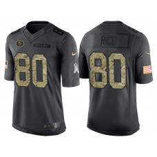 San Francisco 49ers #80 Jerry Rice Anthracite Camo 2016 Salute to Service Limited Jersey