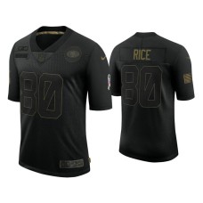 San Francisco 49ers #80 Jerry Rice Black 2020 Salute to Service Limited Jersey