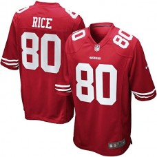 San Francisco 49ers #80 Jerry Rice Cardinal Retired Player Game Jersey