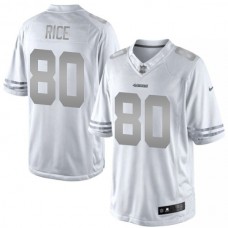 San Francisco 49ers #80 Jerry Rice White Platinum Limited Jersey