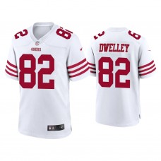 San Francisco 49ers #82 Ross Dwelley White Game Jersey