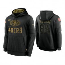 San Francisco 49ers #84 Kendrick Bourne Black 2020 Salute to Service Sideline Performance Pullover Hoodie