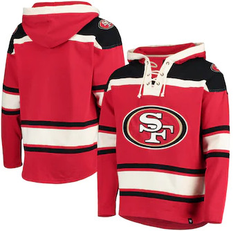 San Francisco 49ers '47 Lacer V-Neck Pullover Hoodie – Scarlet Black