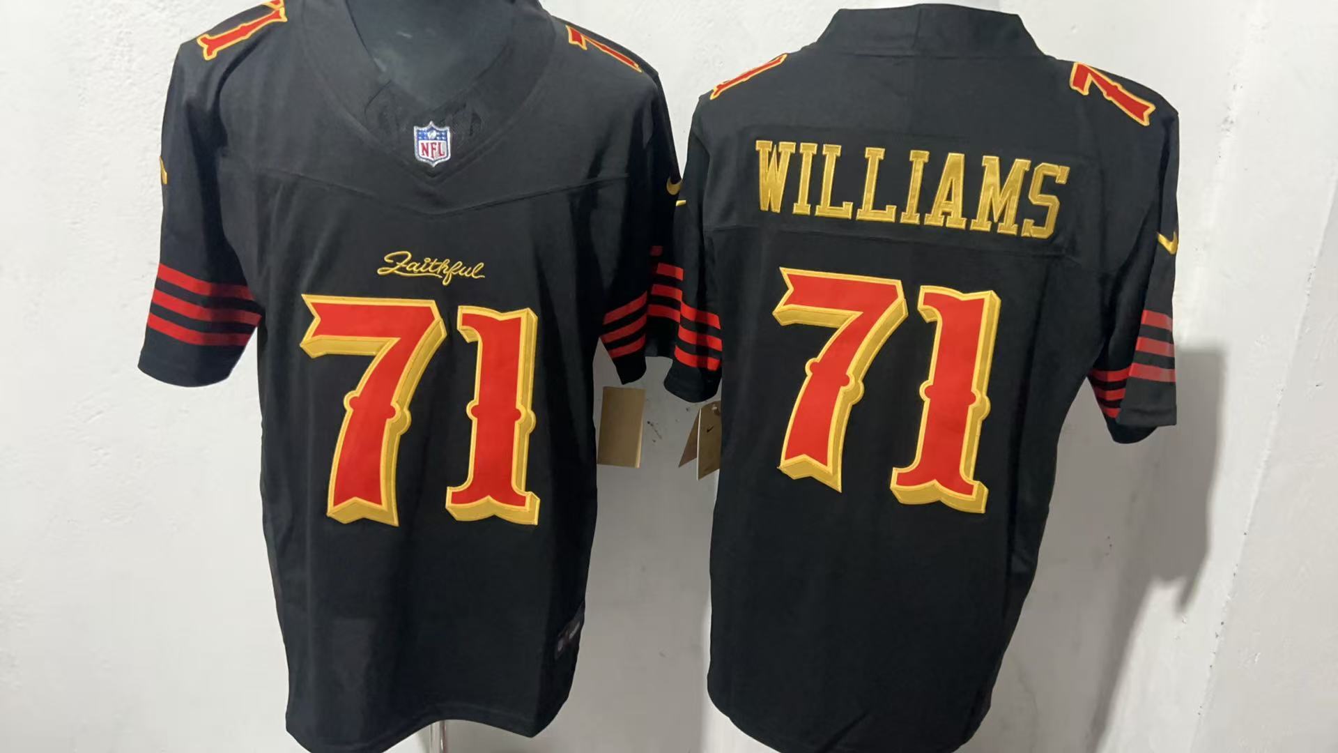 San Francisco 49ers  Vapor F.U.S.E.  Limited  Jersey - All Stitched   71 WILLIAMS