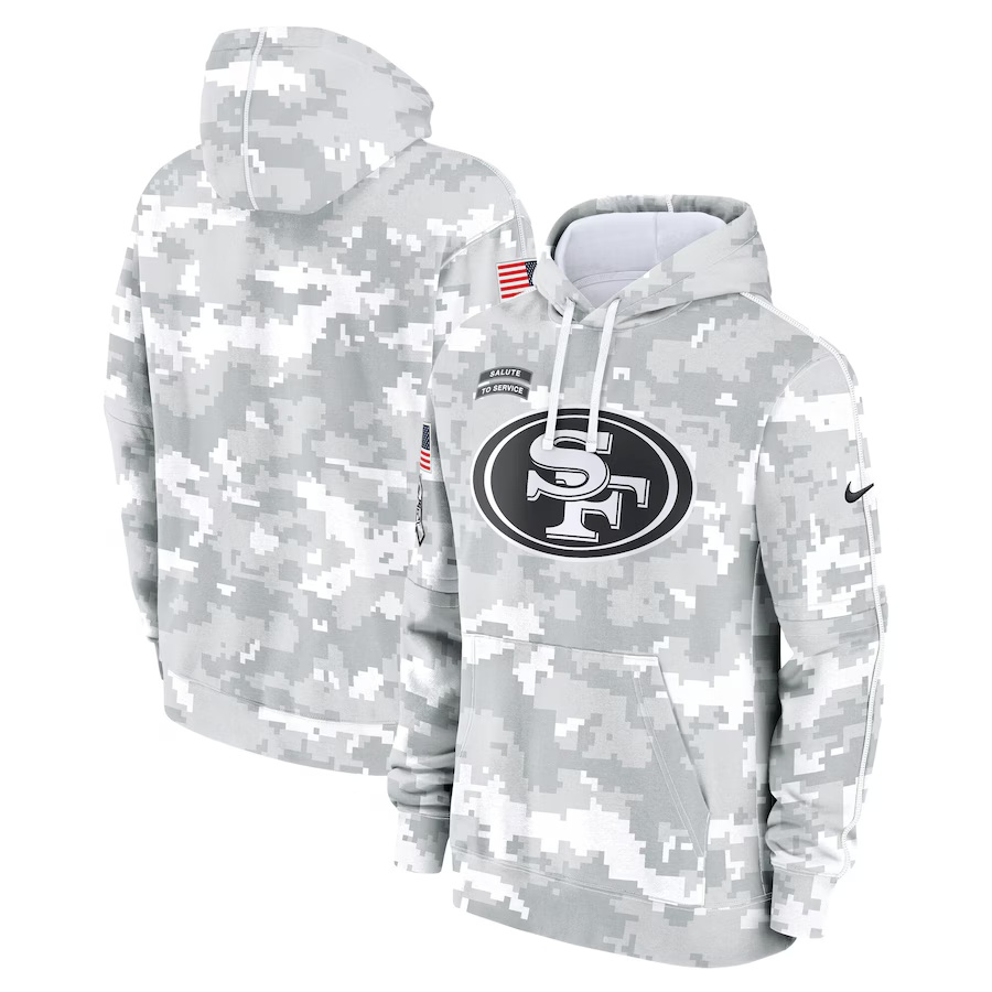 San Francisco 49ers 2025  Salute to Service  Limited Football Stitched hoodie   Jersey