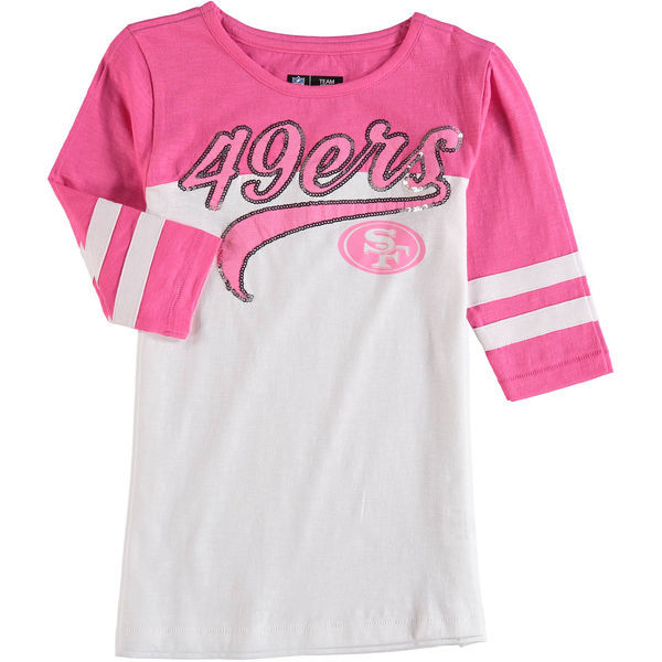 San Francisco 49ers 5th & Ocean Women's Half Sleeve T-Shirt Pink