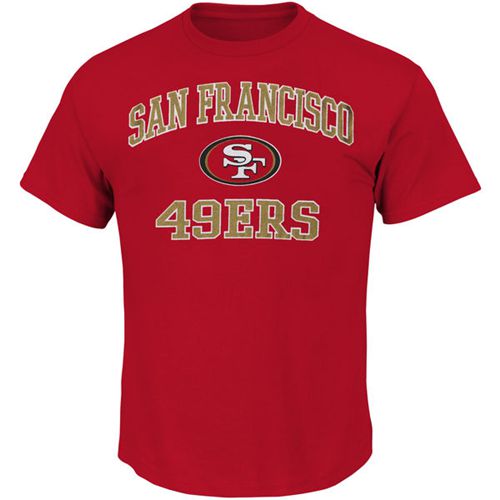 San Francisco 49ers Majestic Big and Tall Heart & Soul III T-Shirt Scarlet