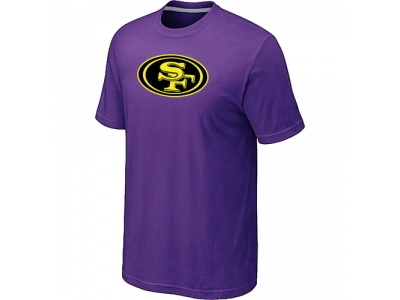 San Francisco 49ers Neon Logo Charcoal Purple T-shirt