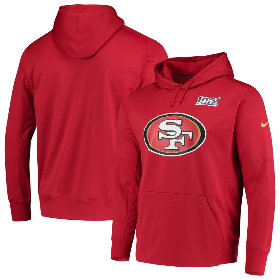 San Francisco 49ers Nike 100th Season Primary Logo Circuit Performance Pullover Hoodie Scarlet