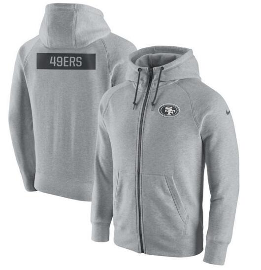 San Francisco 49ers Nike Gridiron Gray 2.0 Full Zip Hoodie Ash