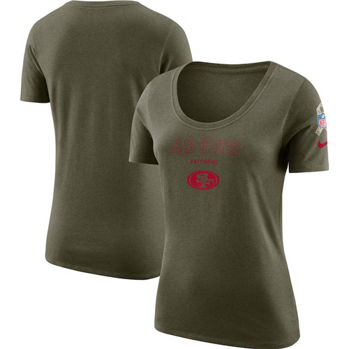 San Francisco 49ers Nike Women's Salute To Service Legend Scoop Neck T-Shirt Olive