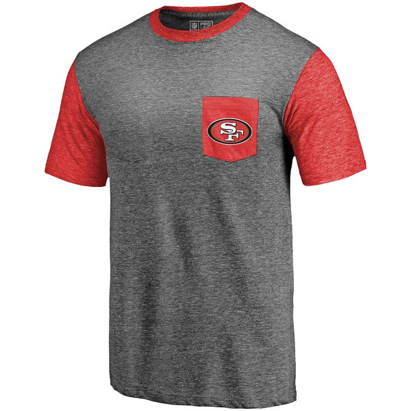 San Francisco 49ers Pro Line By Fanatics Branded Heathered Gray Scarlet Refresh Pocket T-Shirt