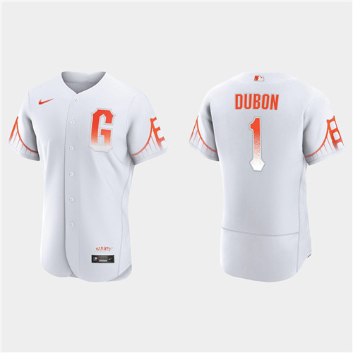 San Francisco Giants #1 Mauricio Dubon Men's 2021 City Connect Authentic White Jersey