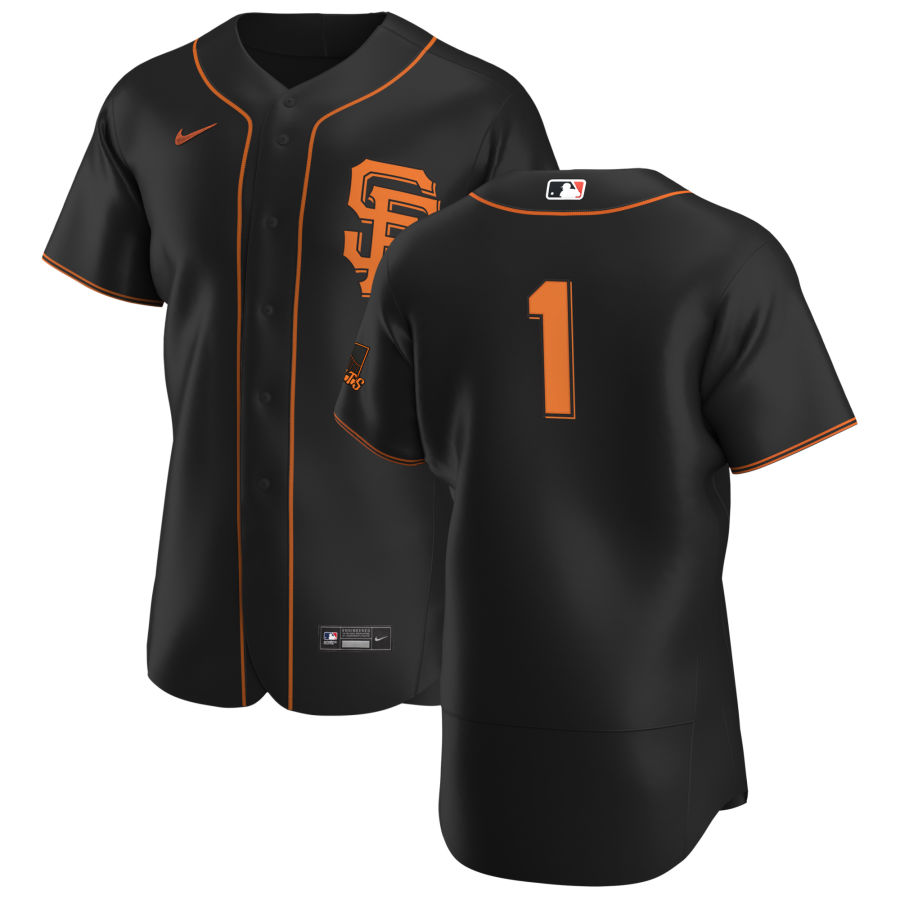 San Francisco Giants #1 Mauricio Dubon Men's Nike Black Alternate 2020 Authentic Player MLB Jersey