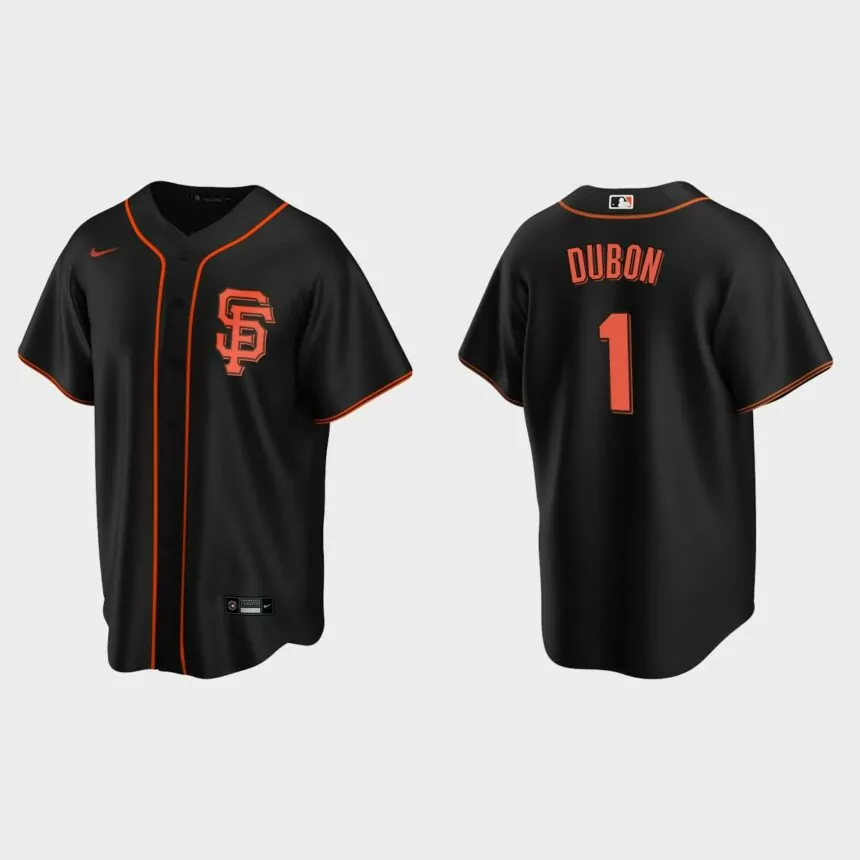 San Francisco Giants #1 Mauricio Dubon Replica Alternate Jersey – Black