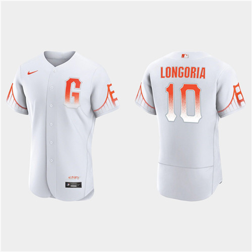 San Francisco Giants #10 Evan Longoria Men's 2021 City Connect Authentic White Jersey