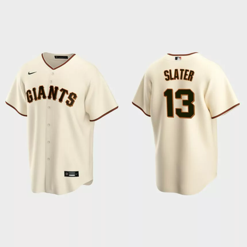 San Francisco Giants #13 Austin Slater Replica Home Jersey – Cream