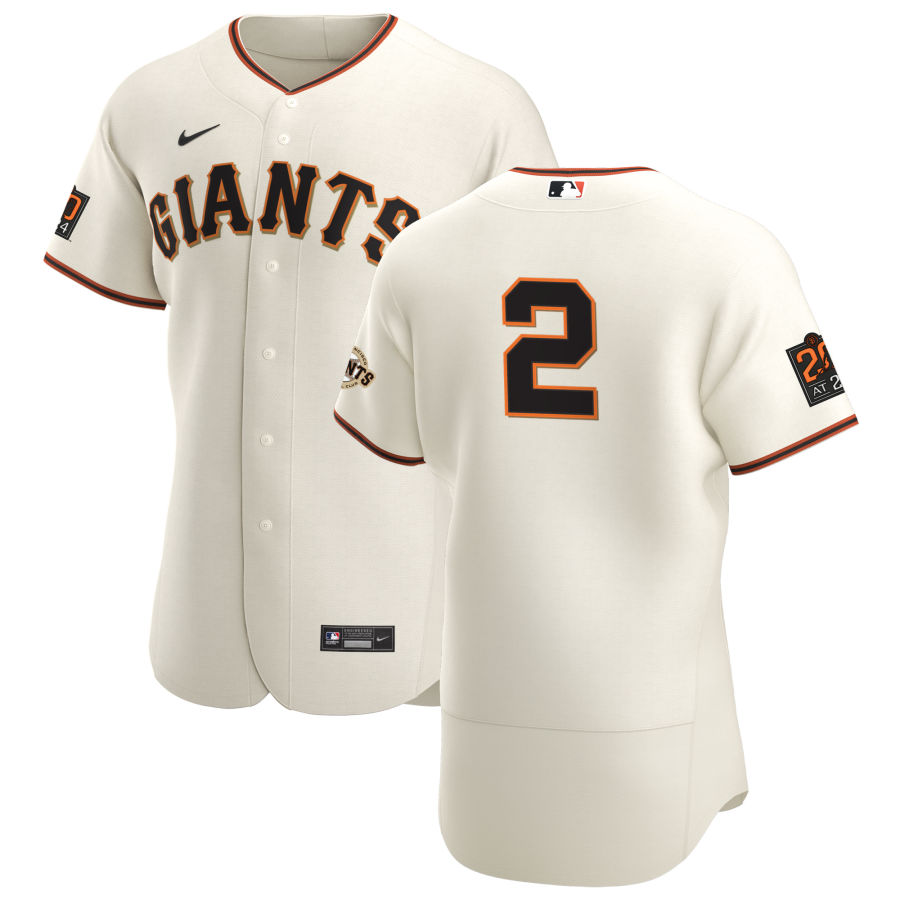 San Francisco Giants #2 Daniel Robertson Men's Nike Cream Home 2020 Authentic 20 at 24 Patch Player MLB Jersey