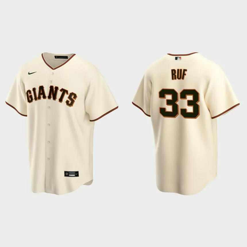 San Francisco Giants #33 Darin Ruf Replica Home Jersey – Cream
