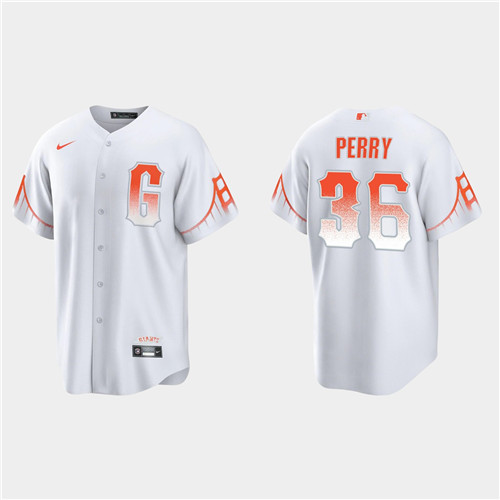 San Francisco Giants #36 Gaylord Perry Men's 2021 City Connect White Fan's Version Jersey