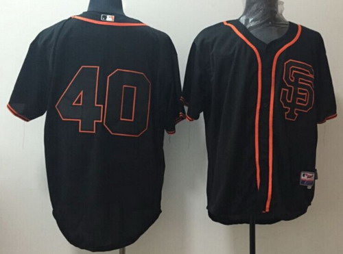 San Francisco Giants #40 Madison Bumgarner 2015 Black SF Edition Jersey的副本