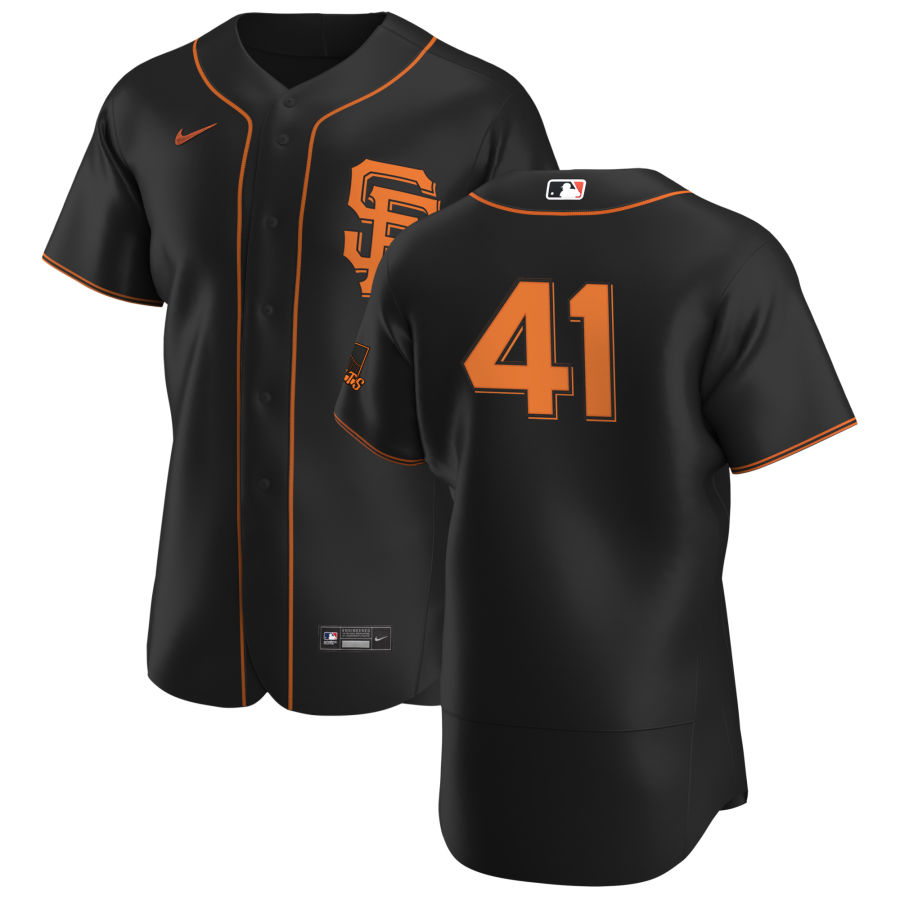 San Francisco Giants #41 Wilmer Flores Men's Nike Black Alternate 2020 Authentic Player MLB Jersey