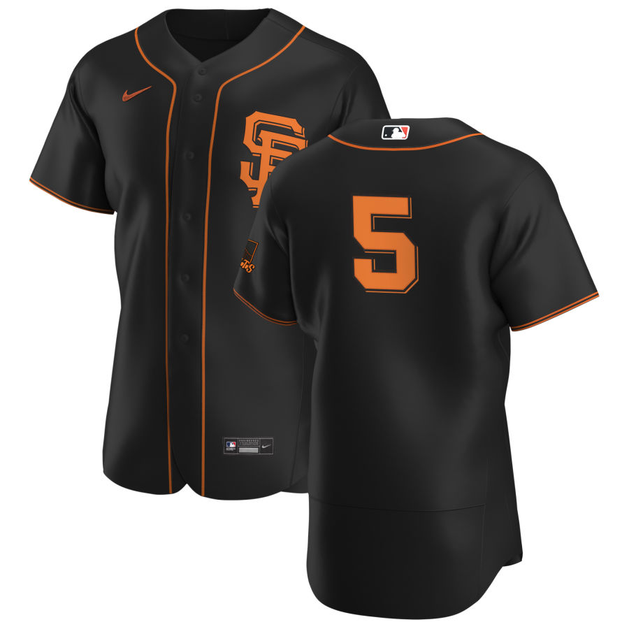 San Francisco Giants #5 Mike Yastrzemski Men's Nike Black Alternate 2020 Authentic Player MLB Jersey