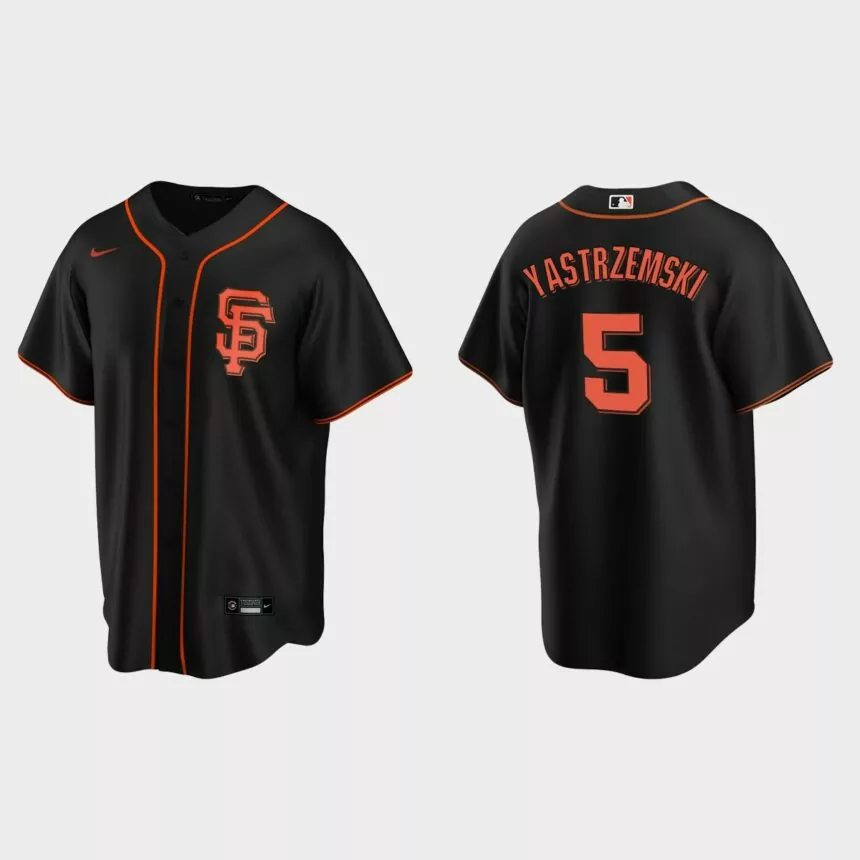 San Francisco Giants #5 Mike Yastrzemski Replica Alternate Jersey – Black