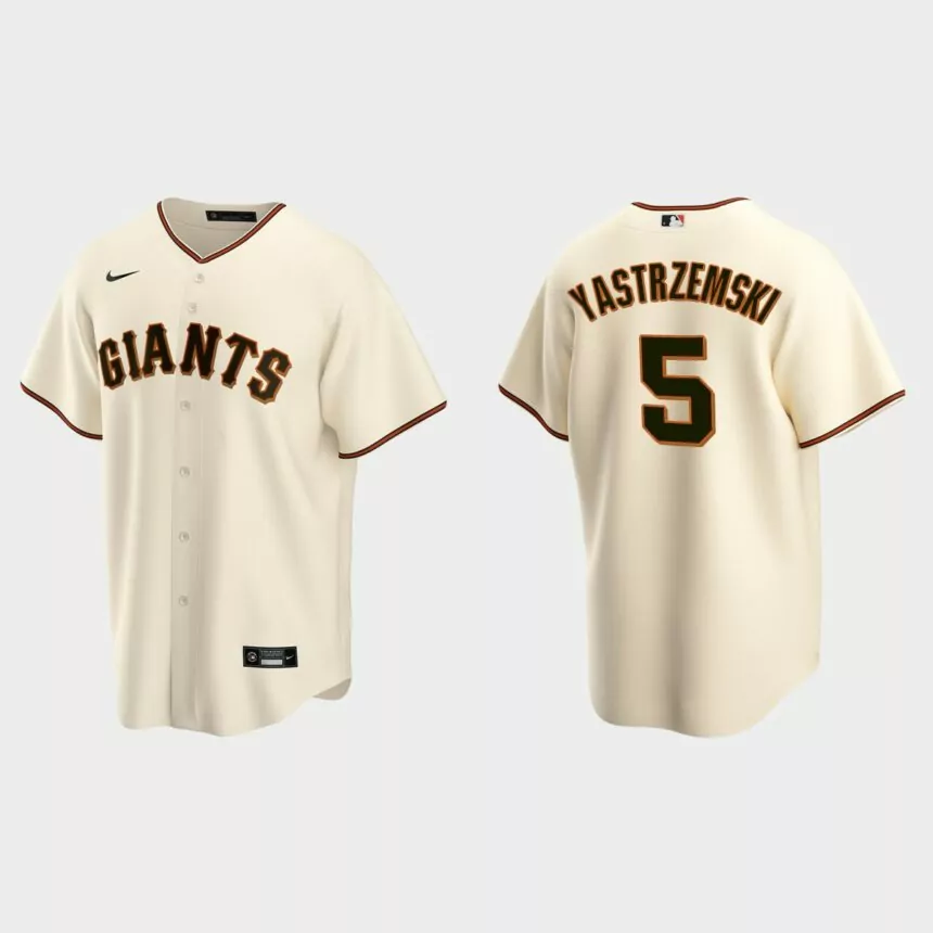 San Francisco Giants #5 Mike Yastrzemski Replica Home Jersey – Cream