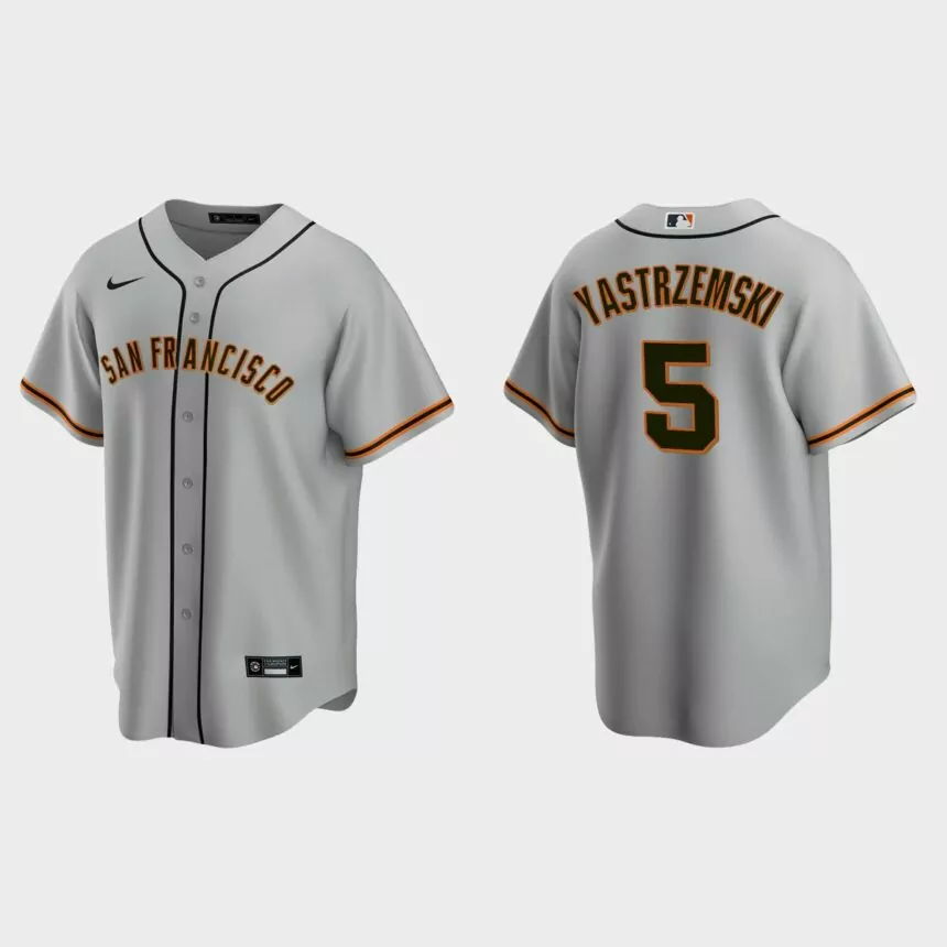 San Francisco Giants #5 Mike Yastrzemski Replica Road Jersey – Gray