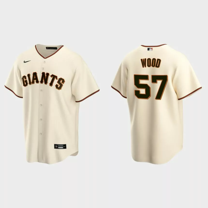 San Francisco Giants #57 Alex Wood Replica Home Jersey – Cream