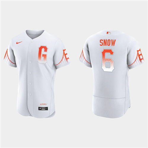San Francisco Giants #6 Jt Snow Men's 2021 City Connect Authentic White Jersey