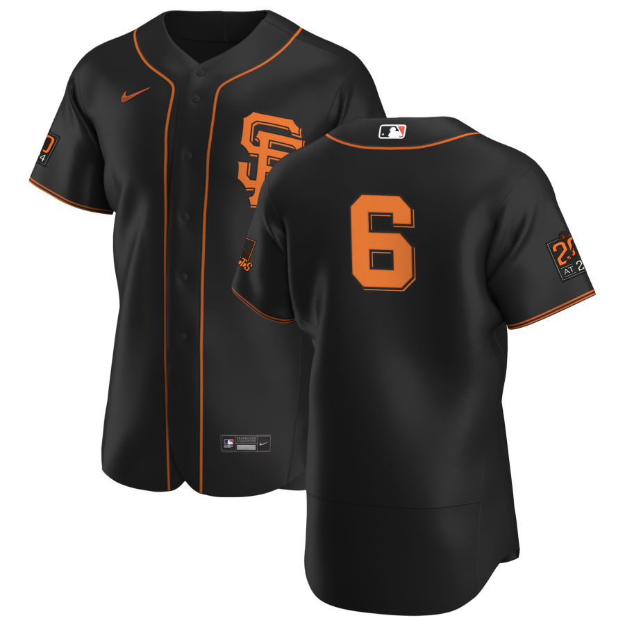 San Francisco Giants #6 Steven Duggar Men's Nike Black Alternate 2020 Authentic 20 at 24 Patch Player MLB Jersey