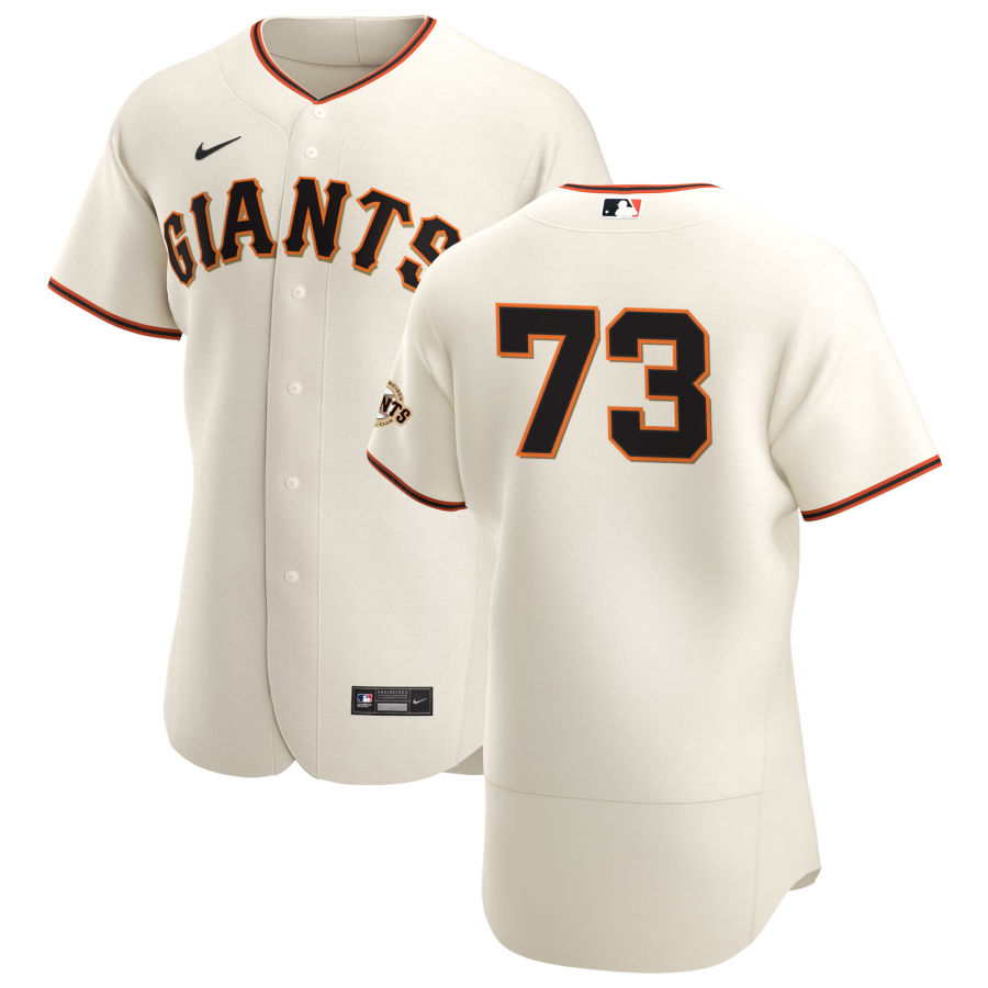 San Francisco Giants #73 Caleb Baragar Men's Nike Cream Home 2020 Authentic Player MLB Jersey