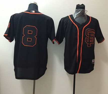 San Francisco Giants #8 Hunter Pence 2015 Black SF Edition Jerse