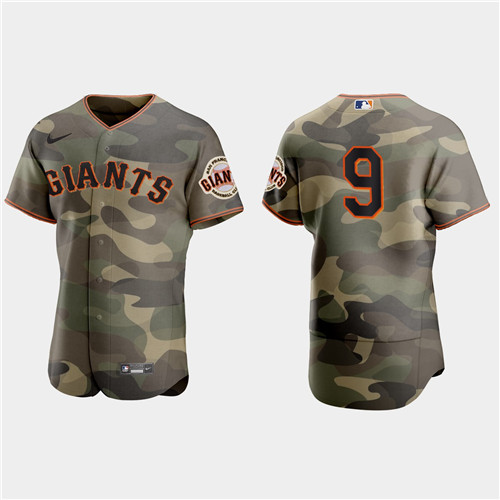 San Francisco Giants #9 Brandon Belt Men's Nike 2021 Armed Forces Day Authentic MLB Jersey -Camo