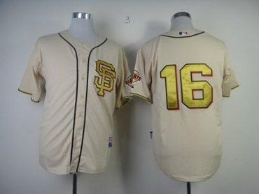 San Francisco Giants 16# Pagan 2013 Commemorative Gold Jersey w2012 World Series Champions Patch