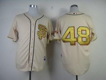 San Francisco Giants 48# Sandoval 2013 Commemorative Gold Jersey w2012 World Series Champions Patch