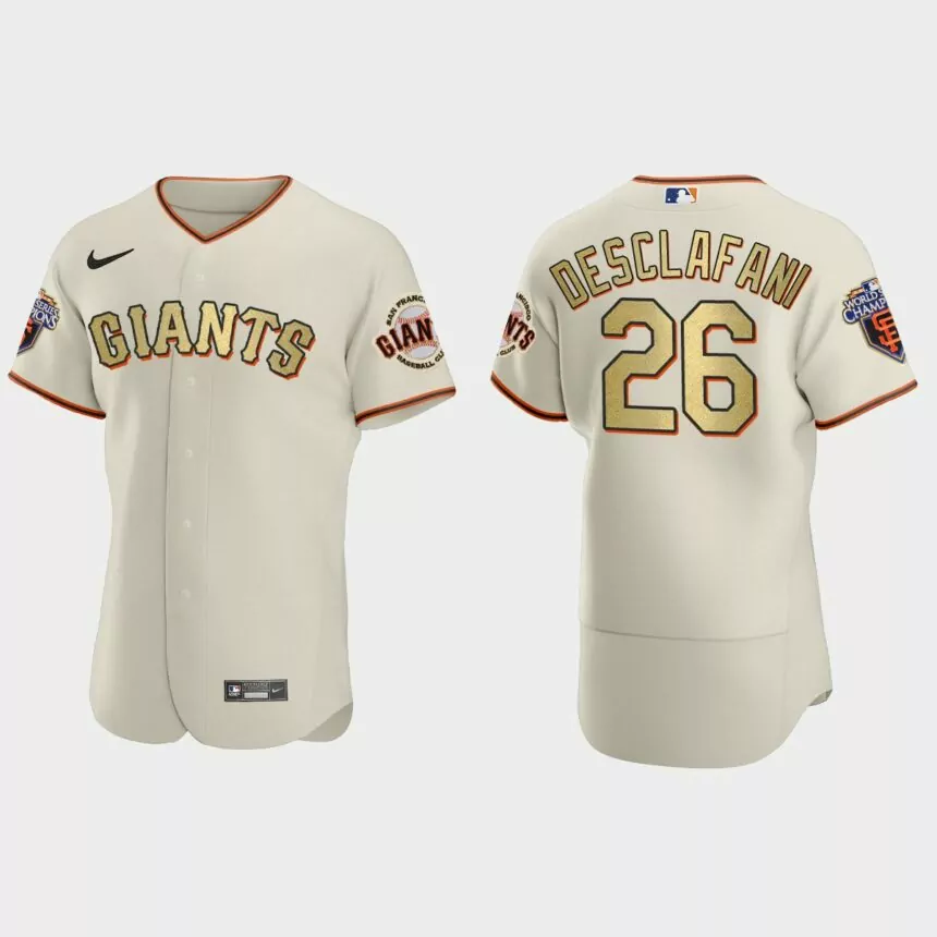 San Francisco Giants Anthony DeSclafani Cream Gold 2010 World Series Champions Jersey
