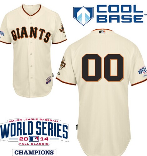 San Francisco Giants Authentic Personalized Home Jersey 2014 World Series Champions Patch