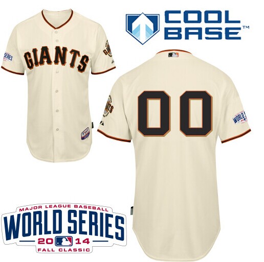San Francisco Giants Authentic Personalized Home Jersey 2014 World Series Patch