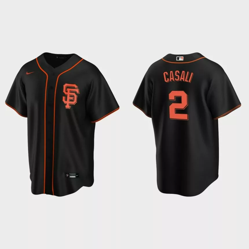 San Francisco Giants Curt Casali Replica Alternate Jersey – Black