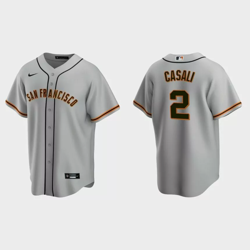 San Francisco Giants Curt Casali Replica Road Jersey – Gray