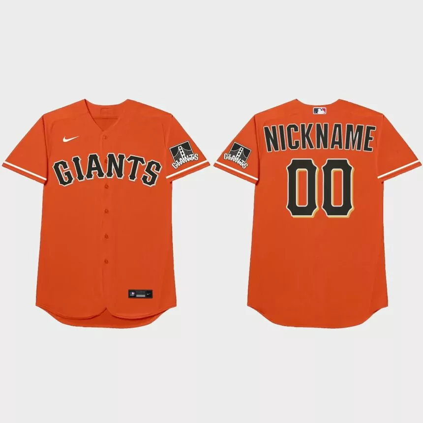 San Francisco Giants Custom 2021 Players’ Weekend Nickname Jersey – Orange