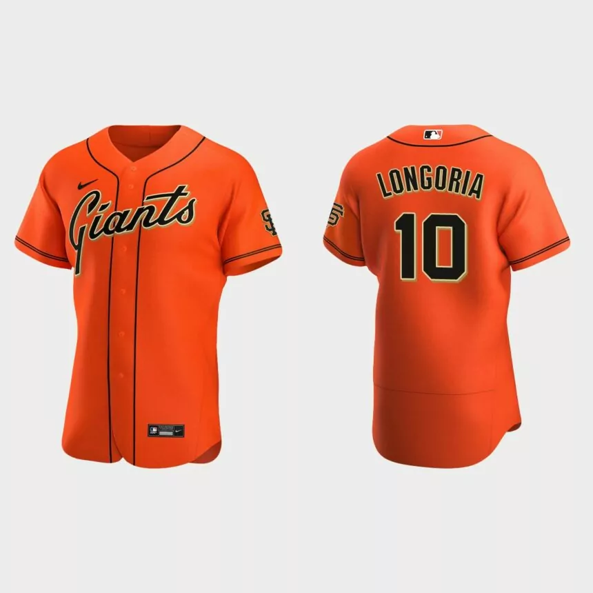 San Francisco Giants Evan Longoria #10 Orange Authentic Alternate Jersey